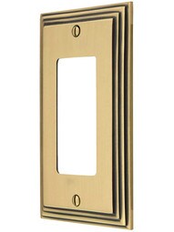 Mid-Century GFI / Decora Cover Plate - Single Gang in Antique Brass.